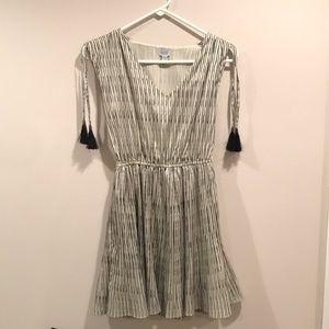 Tassled Striped Midi Dress